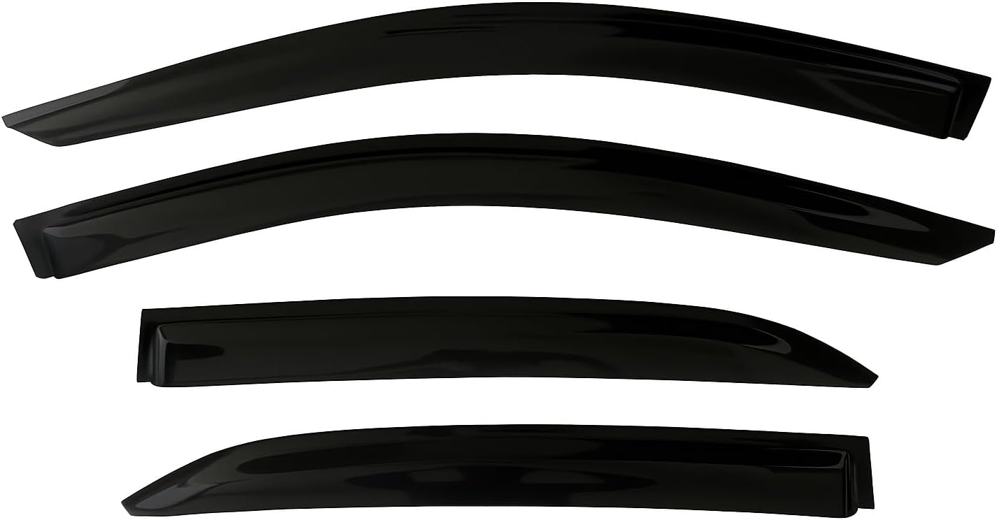 2019-2026 Tape-On Side Window Visor Deflectors for Toyota Corolla Sedan L LE SE XLE XSE FX Hybrid Dark Tinted Rain Guards 2020 2021 2022 2023 2024 2025