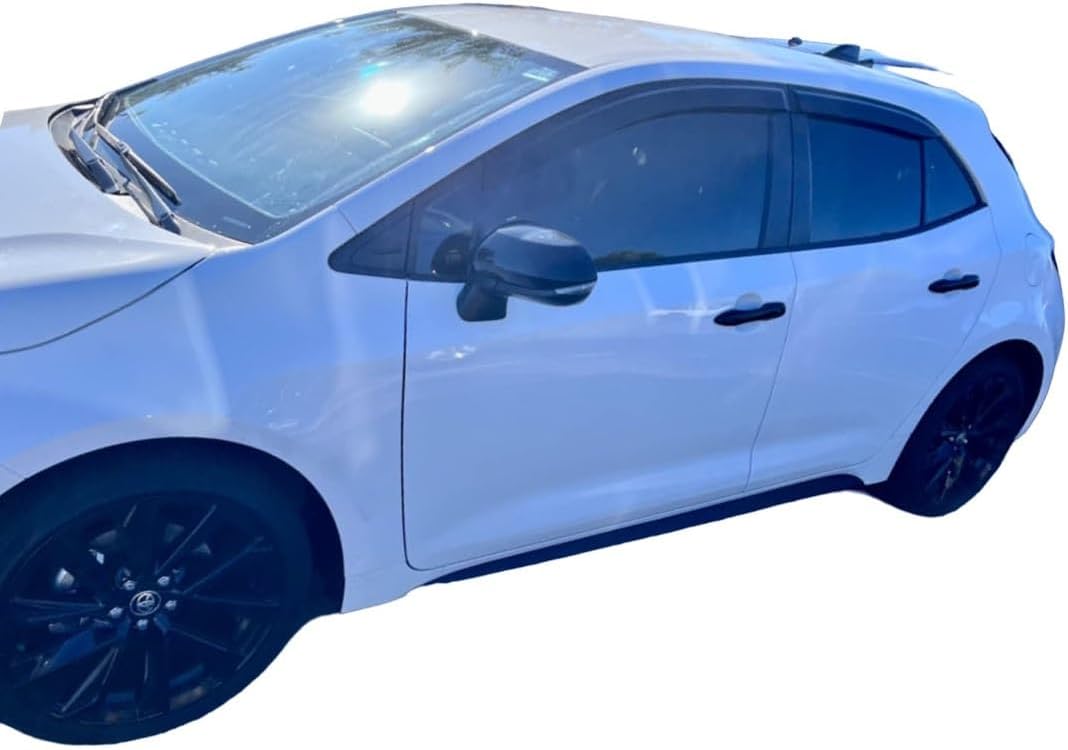 2019-2026 Tape-on Rain Guards for Toyota Corolla Hatchback Side Window Deflector Visors SE Nightshade XSE Durable Tinted Vent Shade 2020 2021 2022 2023 2024 2025
