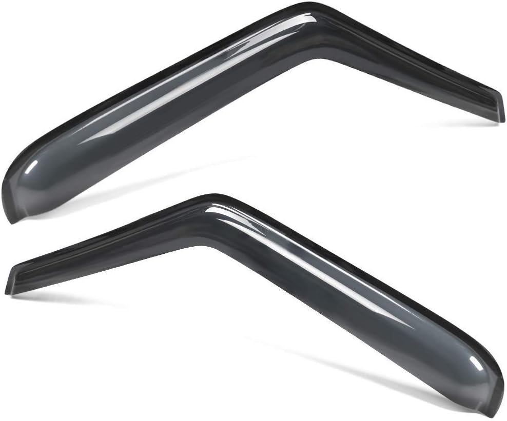 Window Visor Compatible With 1994-2005 Chevy S10 GMC Jimmy Sonoma Isuzu Hombre, Slim Style Dark Smoke Tint Acrylic Shade Rain Sun Guard Wind Vent Air Deflector by IKON MOTORSPORTS, 1995 1996 1997 1998