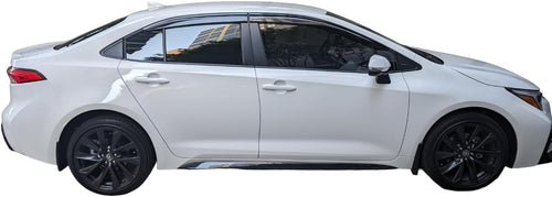 2019-2026 Tape-On Side Window Visor Deflectors for Toyota Corolla Sedan L LE SE XLE XSE FX Hybrid Dark Tinted Rain Guards 2020 2021 2022 2023 2024 2025