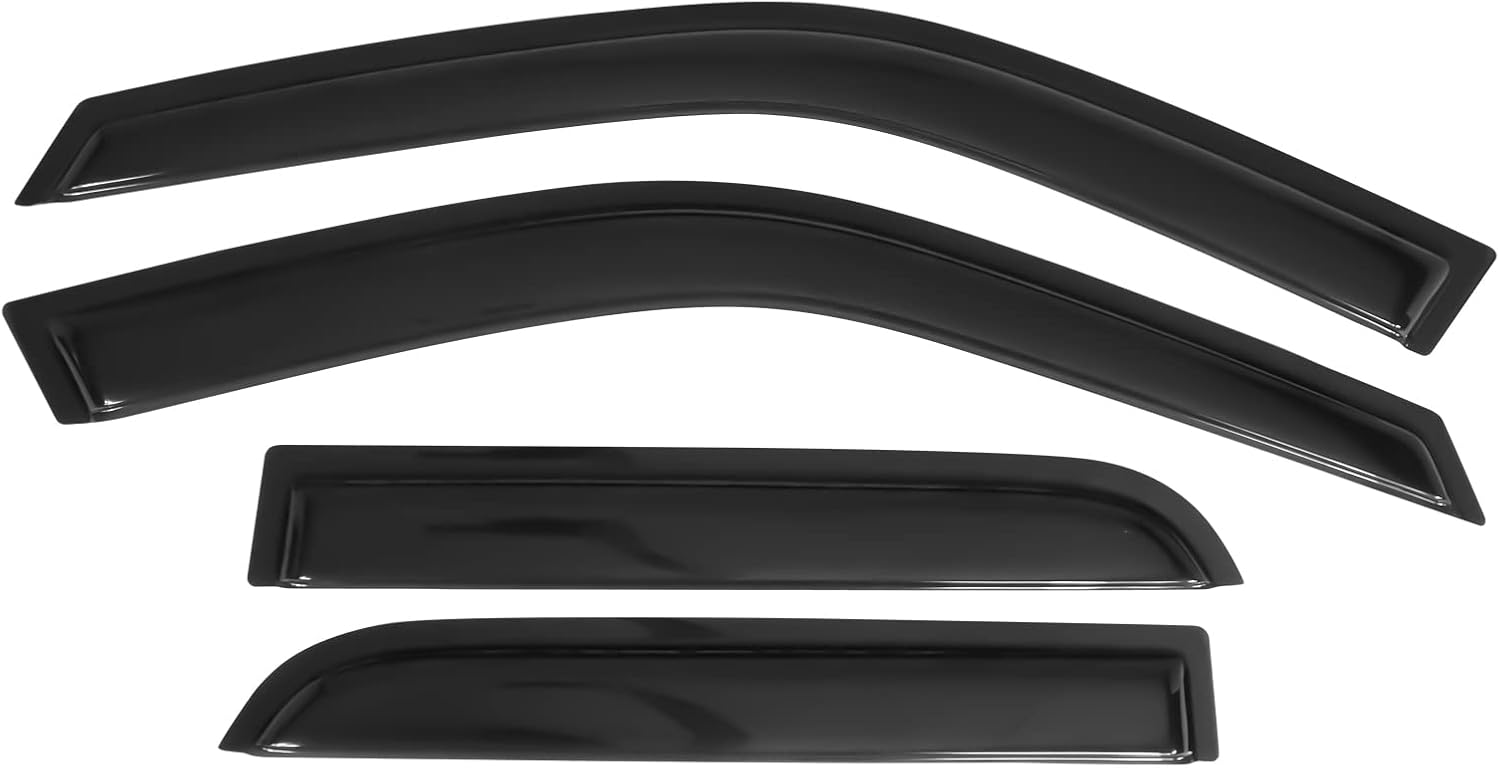 Window Visor Compatible with 2002-2006 Honda CRV SUV, Slim Style Acrylic Smoke Tinted Sun Rain Shade Guard Wind Vent Air Deflector by IKON MOTORSPORTS, 2003 2004 2005
