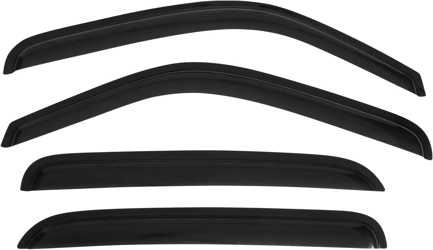 Window Visor Compatible with 2001-2006 Chevy Silverado GMC Sierra Crew Cab, Slim Style Acrylic Smoke Tinted 4PCS Sun Rain Guard Wind Vent Air Deflector by IKON MOTORSPORTS, 2002 2003 2004 2005