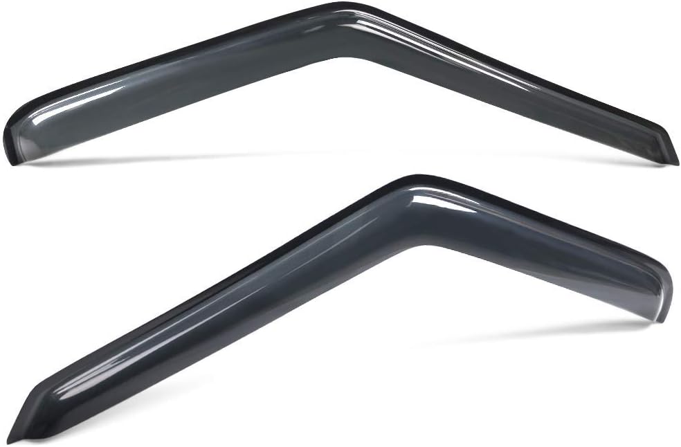 Window Visor Compatible With 1994-2005 Chevy S10 GMC Jimmy Sonoma Isuzu Hombre, Slim Style Dark Smoke Tint Acrylic Shade Rain Sun Guard Wind Vent Air Deflector by IKON MOTORSPORTS, 1995 1996 1997 1998