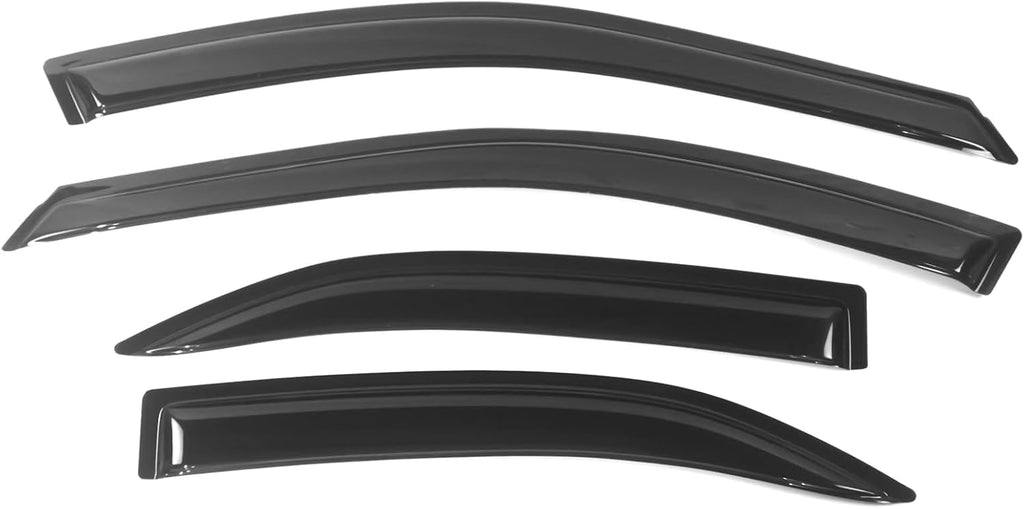 Window Visors Compatible with 2002-2006 Toyota Camry 4Dr Sedan, Slim Style Tape On- Smoke Tint Acrylic by IKON MOTORSPORTS, 2003 2004 2005