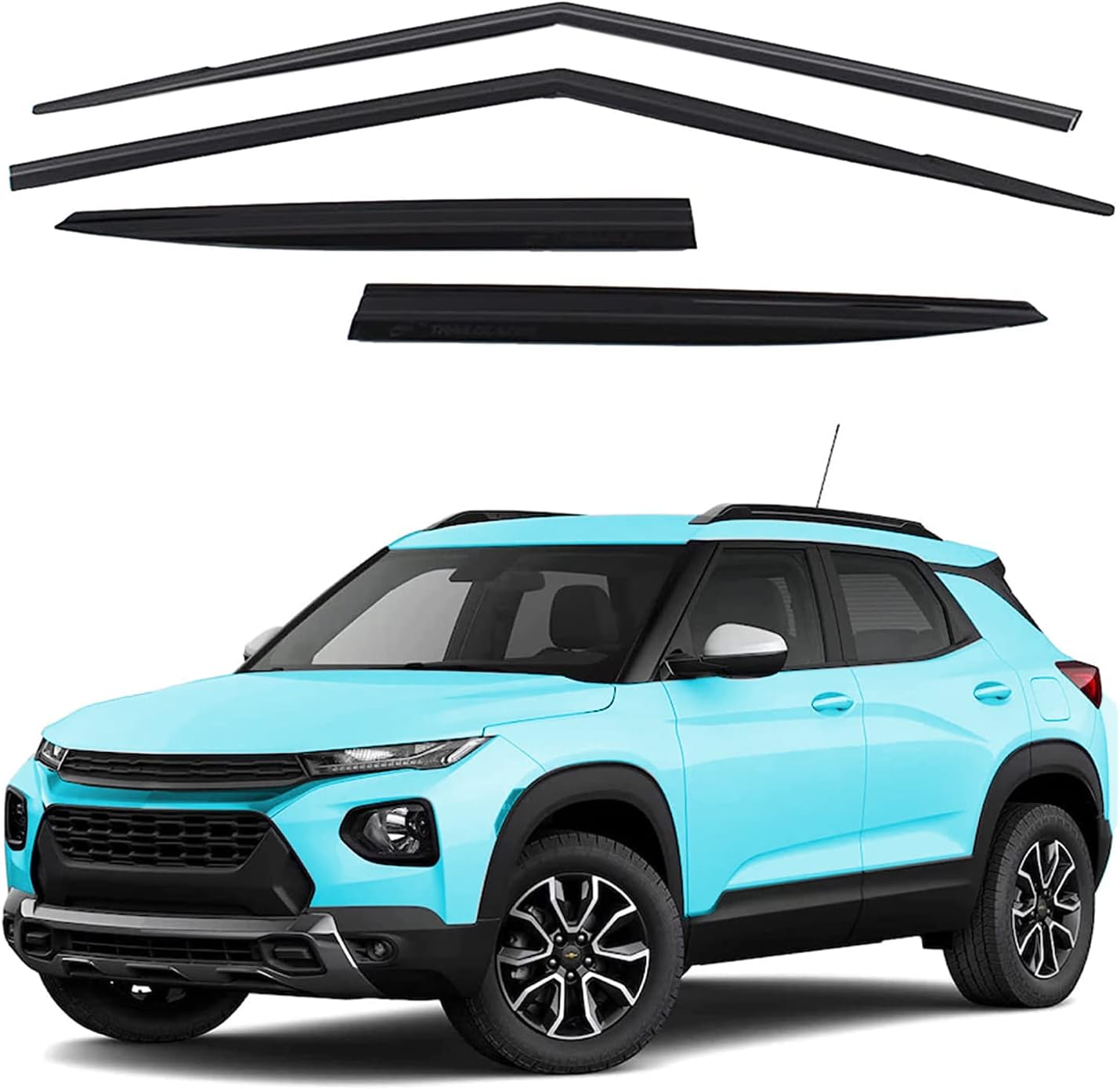 Tape-On Window Visors 4-Piece for 07-14 Chevy Tahoe/GMC Yukon Sun Rain Guard Shield Shade Smoke 94514