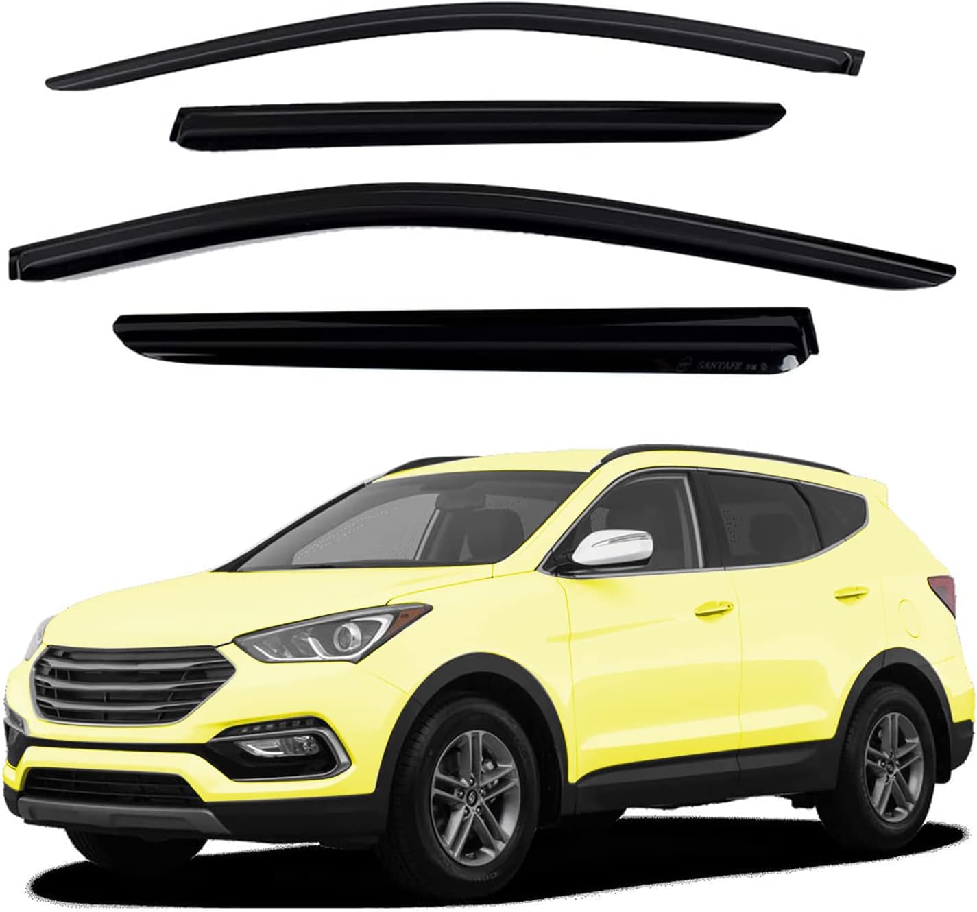 Tape-On Window Visors 4-Piece for 07-14 Chevy Tahoe/GMC Yukon Sun Rain Guard Shield Shade Smoke 94514