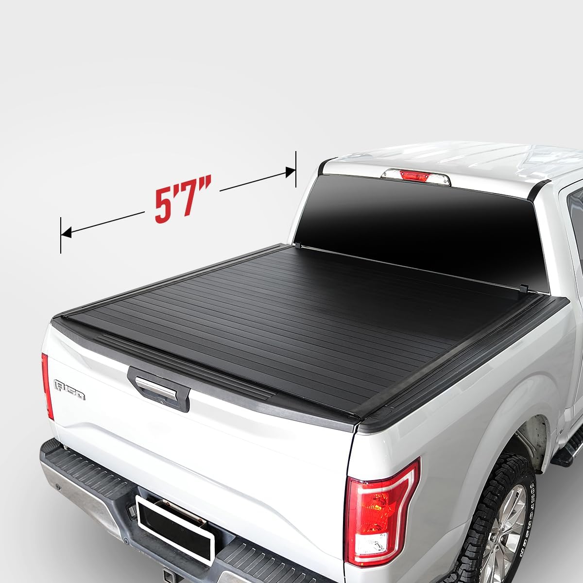 Truck Bed Tonneau Cover, Compatible with 2015-2026 F150 5.7' Bed, Full Bed Access Low Profile Roll Up Bed Cover