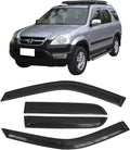 Window Visor Compatible with 2002-2006 Honda CRV SUV, Slim Style Acrylic Smoke Tinted Sun Rain Shade Guard Wind Vent Air Deflector by IKON MOTORSPORTS, 2003 2004 2005