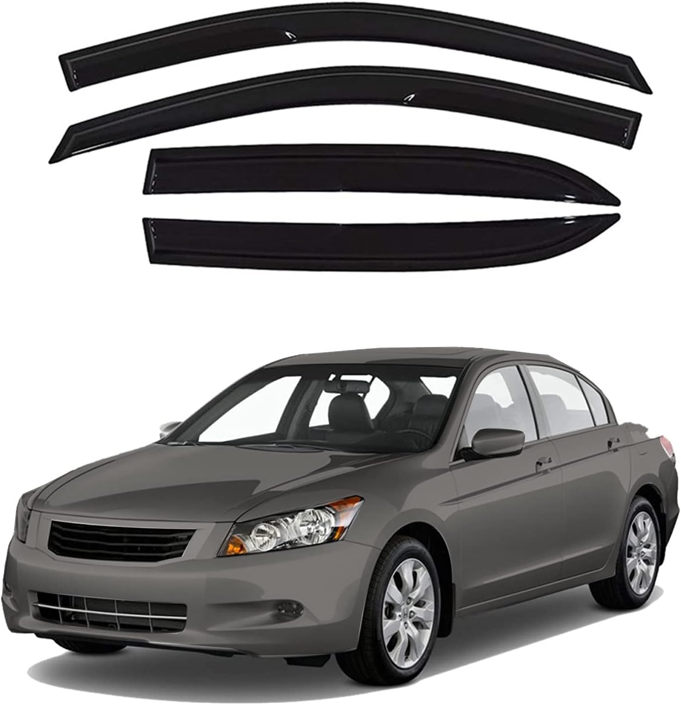 Tape-On Window Visors 4-Piece for 07-14 Chevy Tahoe/GMC Yukon Sun Rain Guard Shield Shade Smoke 94514