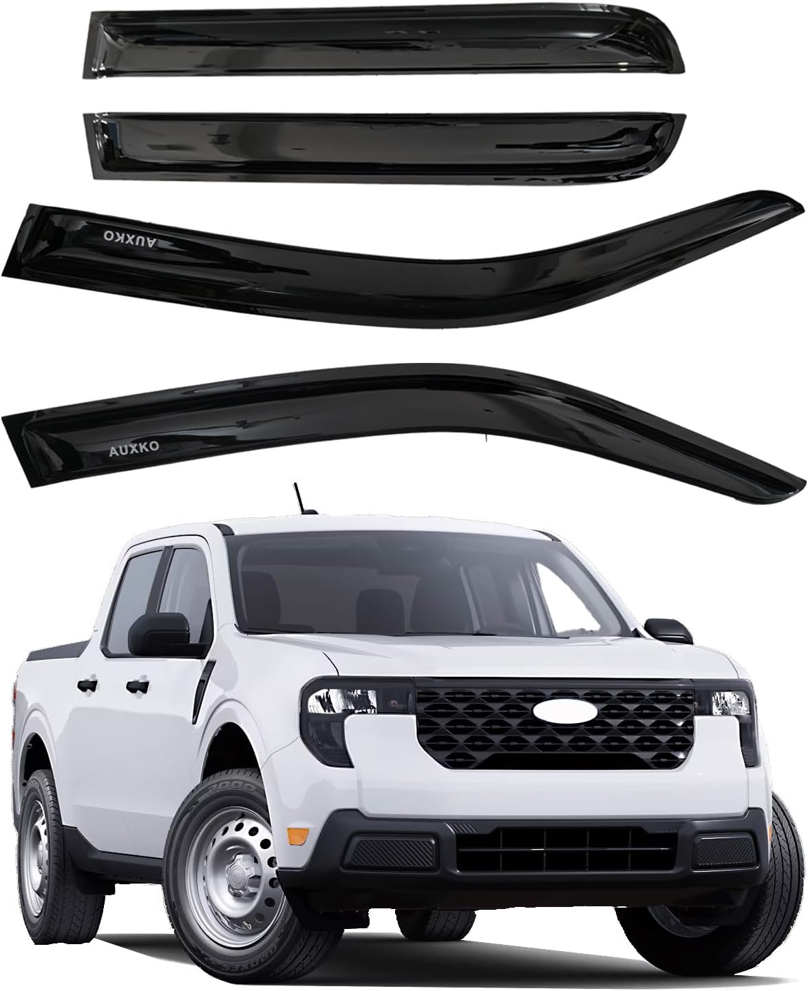 Rain Guards for 2024-2026 Toyota Tacoma Double Cab, Easy-to-Install Rain Guards for Car Window - Out-Channel Vent Visors Accessories for Truck, Side Window Wind Deflectors & Visors