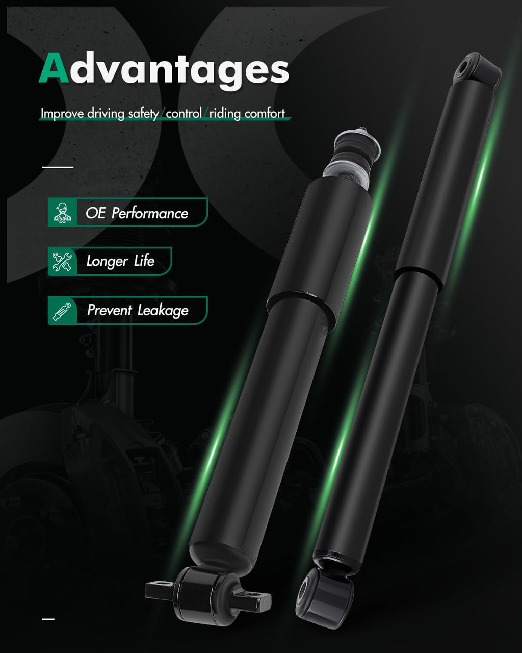 【2WD!】Shocks for Sierra for Silverado - SCITOO Front Rear Gas Shock Absorbers Fit for 1999 2000 2001 2002 2003 2004 2005 2006 2007 for Chevy Silverado 1500,1999-2007 for GMC Sierra 1500 Set of 4