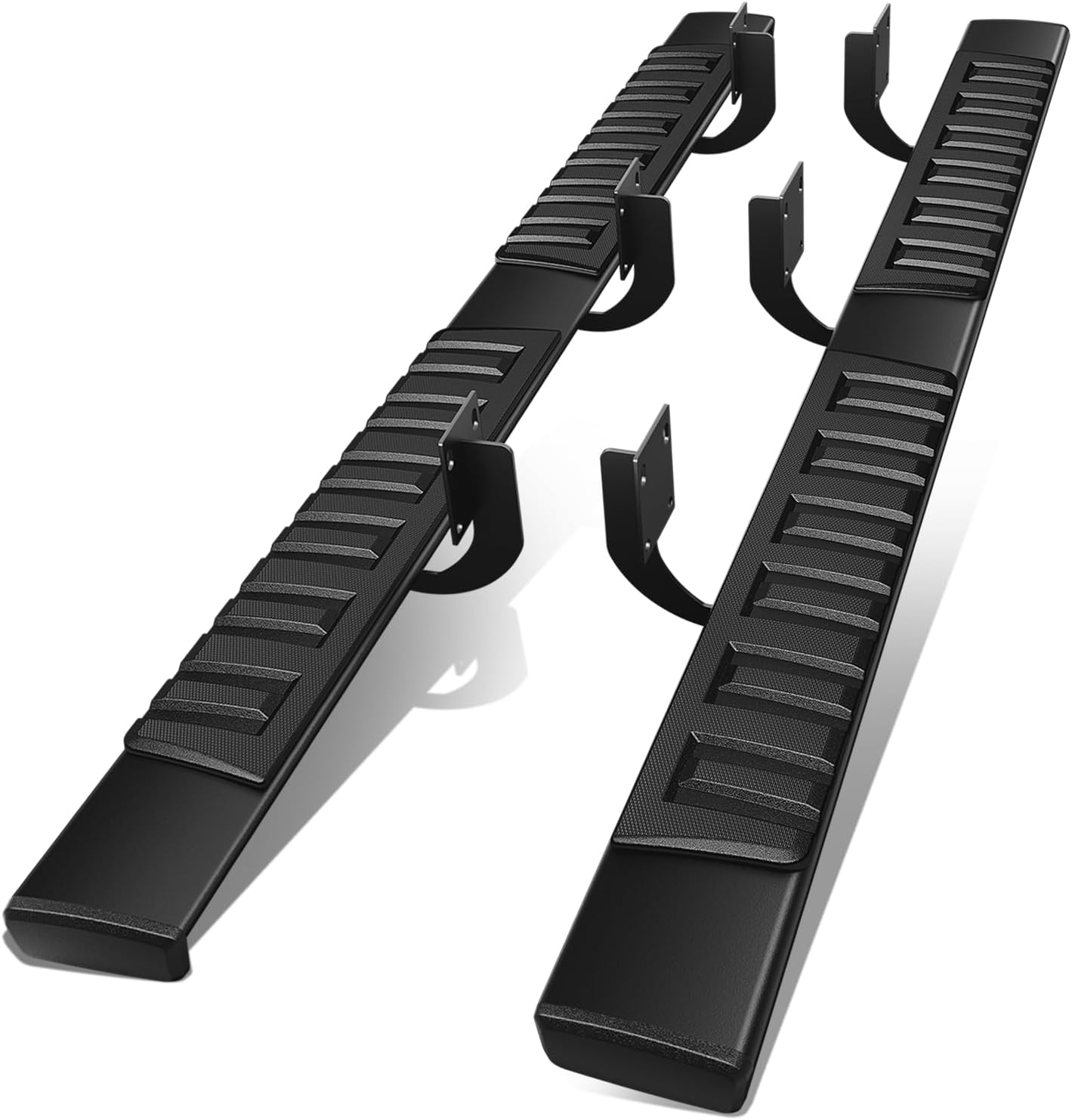 5" Running Boards for Truck 1999-2016 Ford F250-550 Super Duty Extended Cab, Stainless Steel Nerf Bars, Black Powdercoated Non-Slip Side Steps