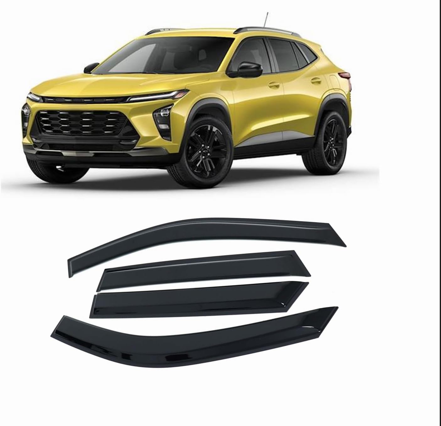 Tape-On Window Visors 4-Piece for 07-14 Chevy Tahoe/GMC Yukon Sun Rain Guard Shield Shade Smoke 94514