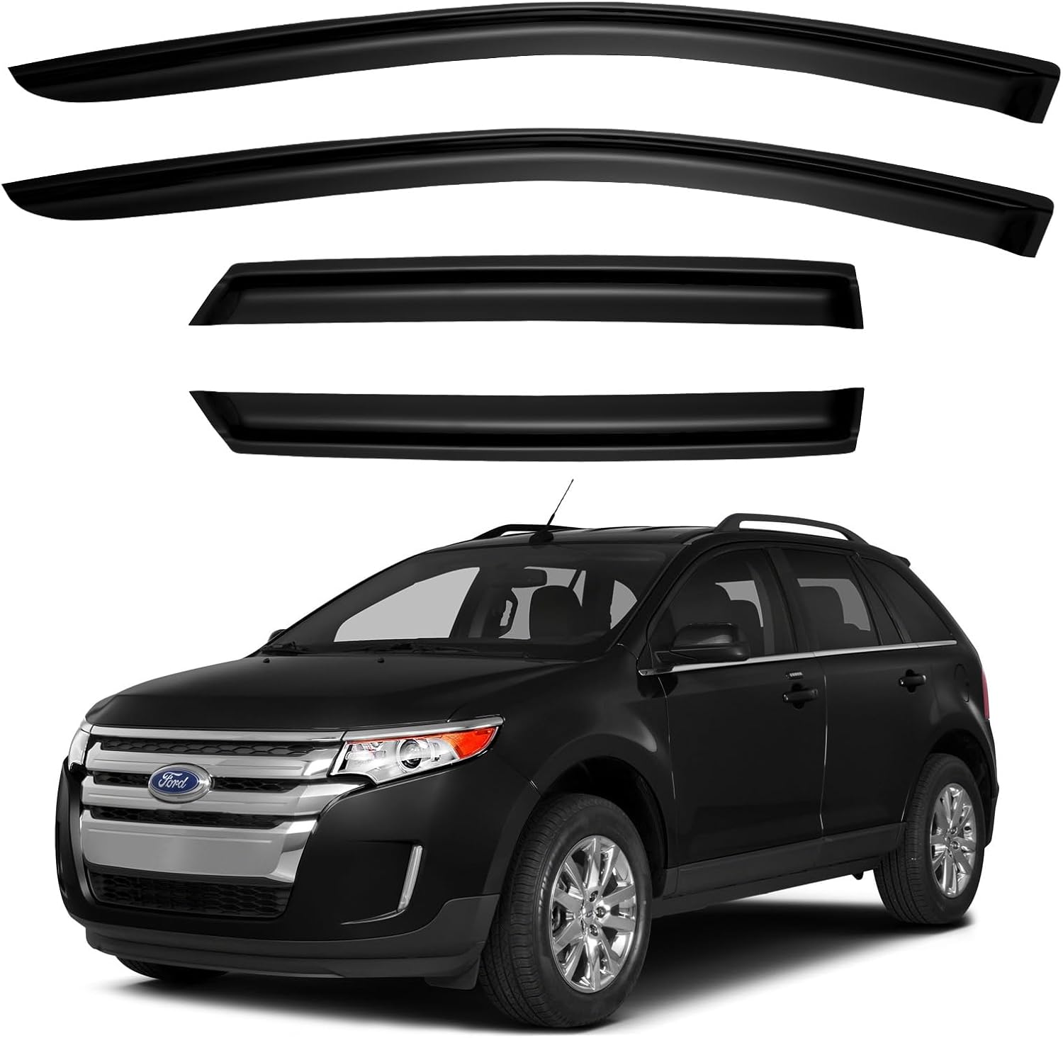 Window Visors Rain Guards for Chevy Tahoe/GMC Yukon 2000-2006, Out-Channel Window Vent Wind Deflectors Visors Shades for 2002-2006 Cadillac Escalade