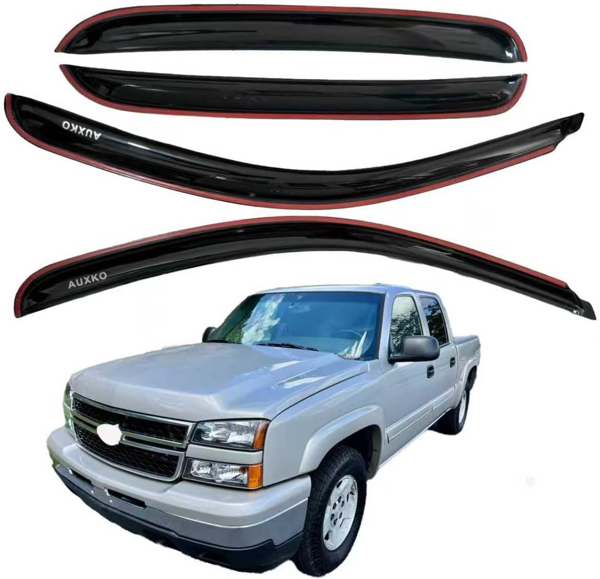 Rain Guards for 2024-2026 Toyota Tacoma Double Cab, Easy-to-Install Rain Guards for Car Window - Out-Channel Vent Visors Accessories for Truck, Side Window Wind Deflectors & Visors