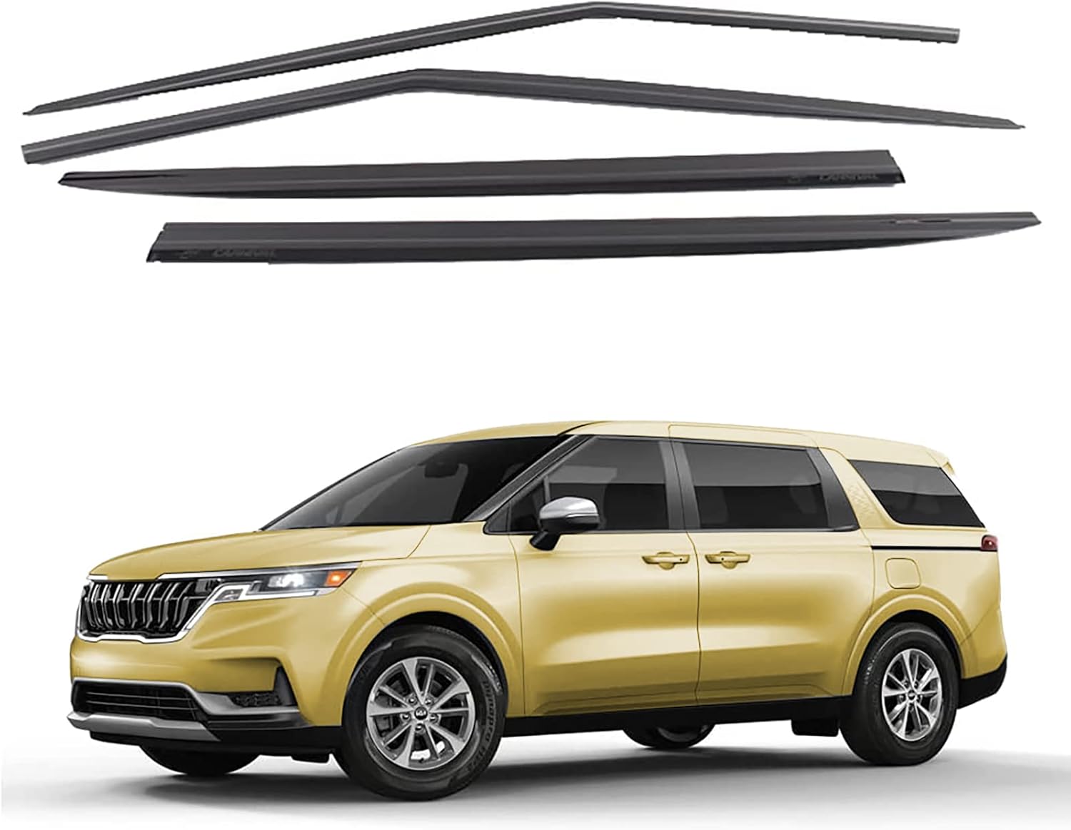 Tape-On Window Visors 4-Piece for 07-14 Chevy Tahoe/GMC Yukon Sun Rain Guard Shield Shade Smoke 94514