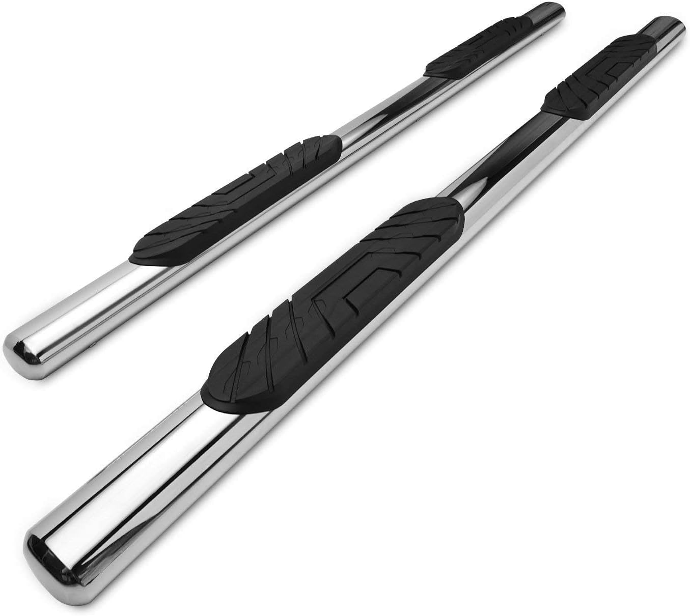 Side Steps Running Boards Fit 2019-2025 Dodge RAM 1500 Quad Cab (Exclude 2019-2024 RAM 1500 Classic) Truck Pickup 4" Oval Tube Stainless Steel Side Bars Nerf Bars Off Road Accessories 2Pcs