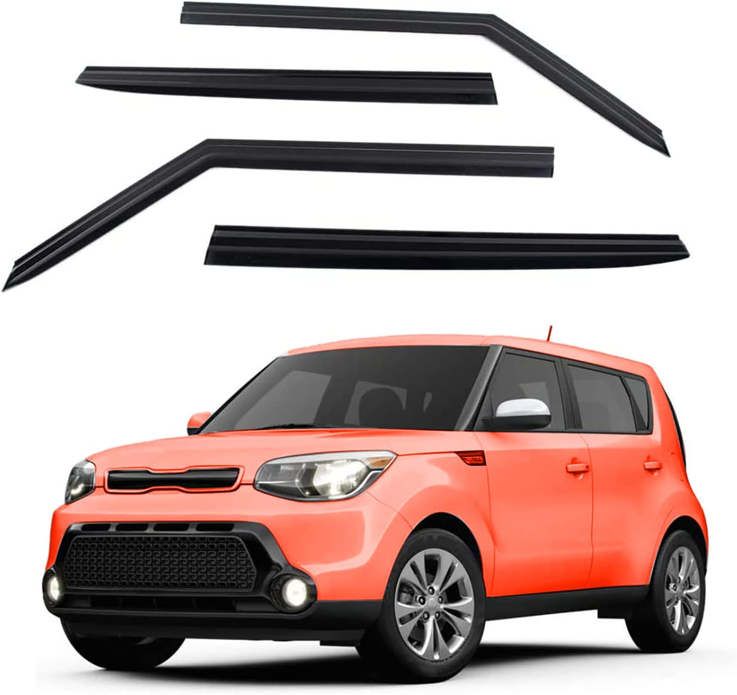 Tape-On Window Visors 4-Piece for 07-14 Chevy Tahoe/GMC Yukon Sun Rain Guard Shield Shade Smoke 94514