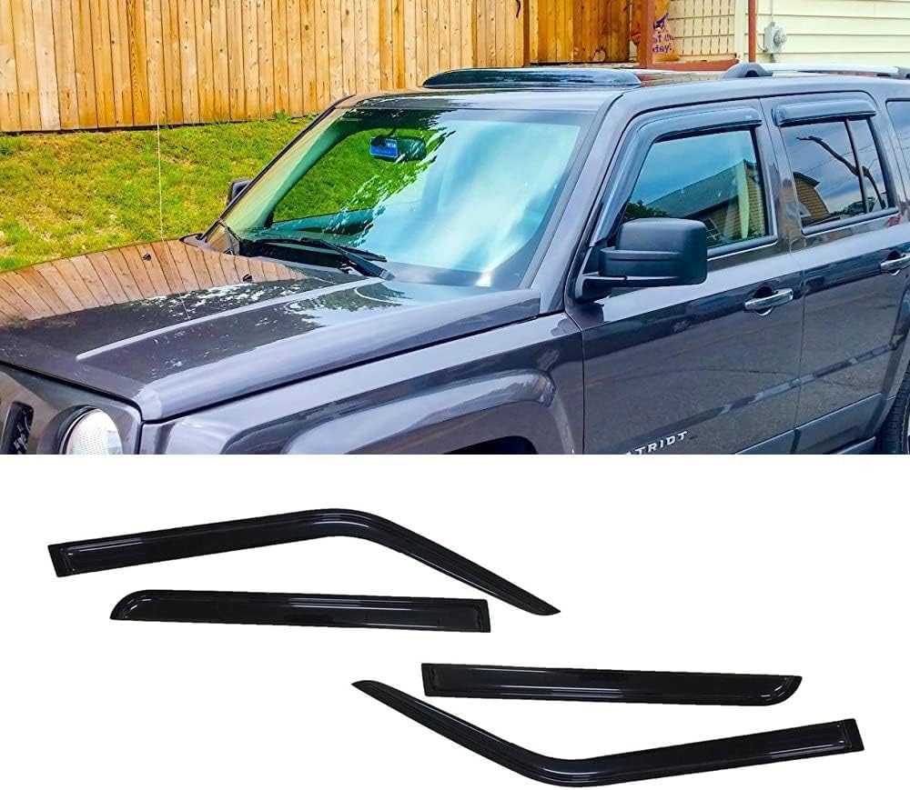 Tape-On Window Visors 4-Piece for 07-14 Chevy Tahoe/GMC Yukon Sun Rain Guard Shield Shade Smoke 94514