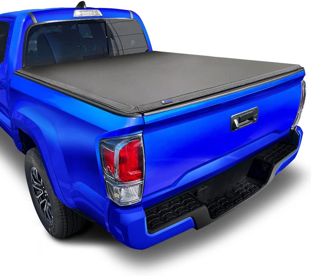 Soft Roll-up Truck Bed Tonneau Cover Compatible with 2024-2026 Toyota Tacoma (Only Fits Models with Factory Deck Rail System) | 5' (60") Bed | TG-BC1T9204