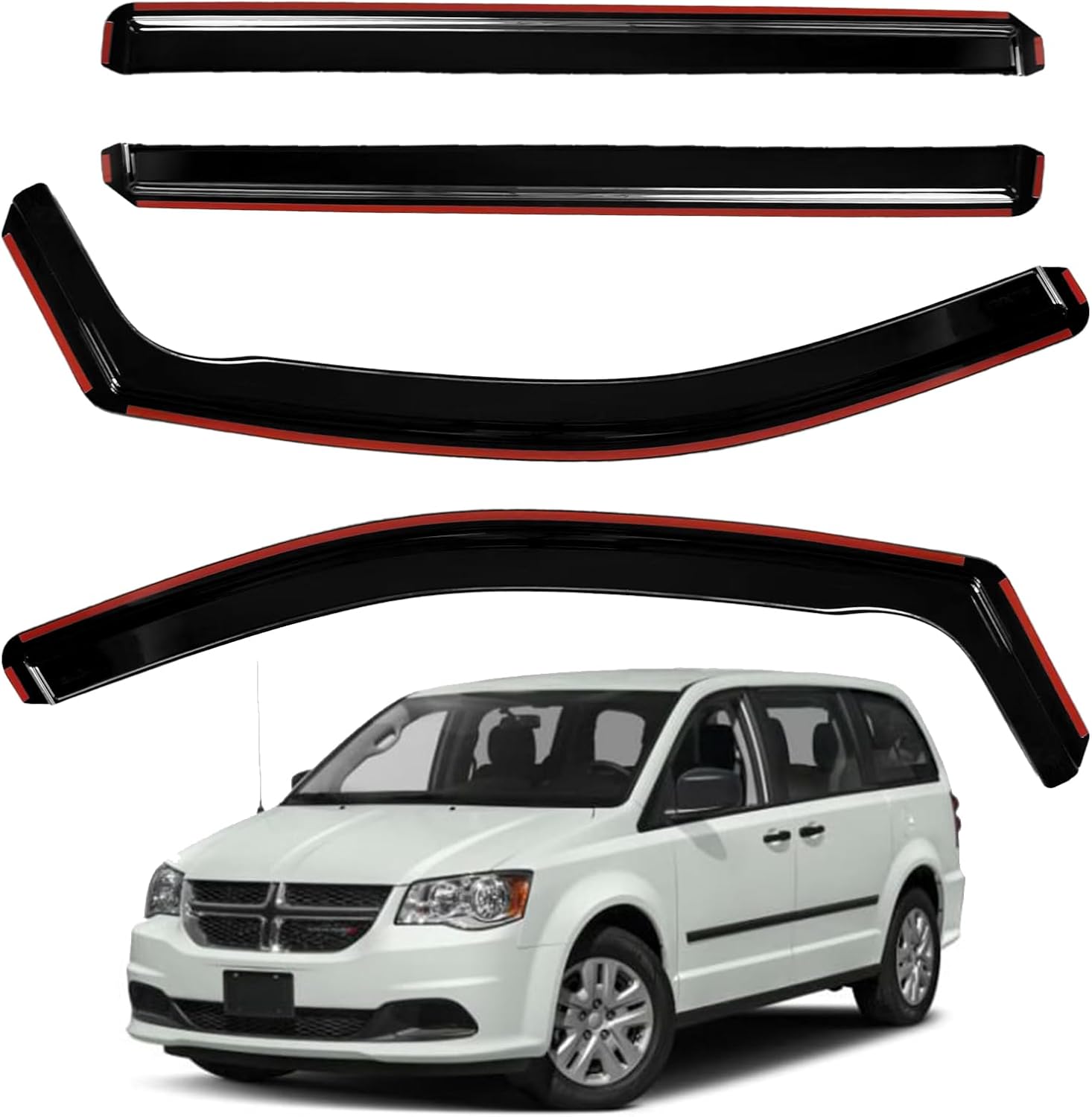 Rain Guards for 2024-2026 Toyota Tacoma Double Cab, Easy-to-Install Rain Guards for Car Window - Out-Channel Vent Visors Accessories for Truck, Side Window Wind Deflectors & Visors