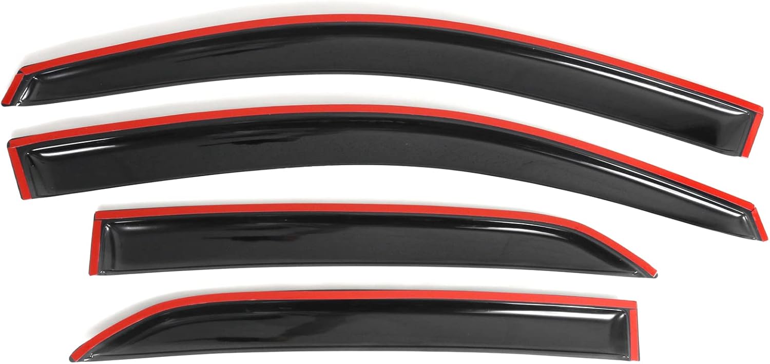 Window Visors Compatible with 2009-2013 Toyota Corolla, Dark Smoke Car Rain Sun Window Shade Guard Air Deflector by IKON MOTORSPORTS, 2010 2011 2012