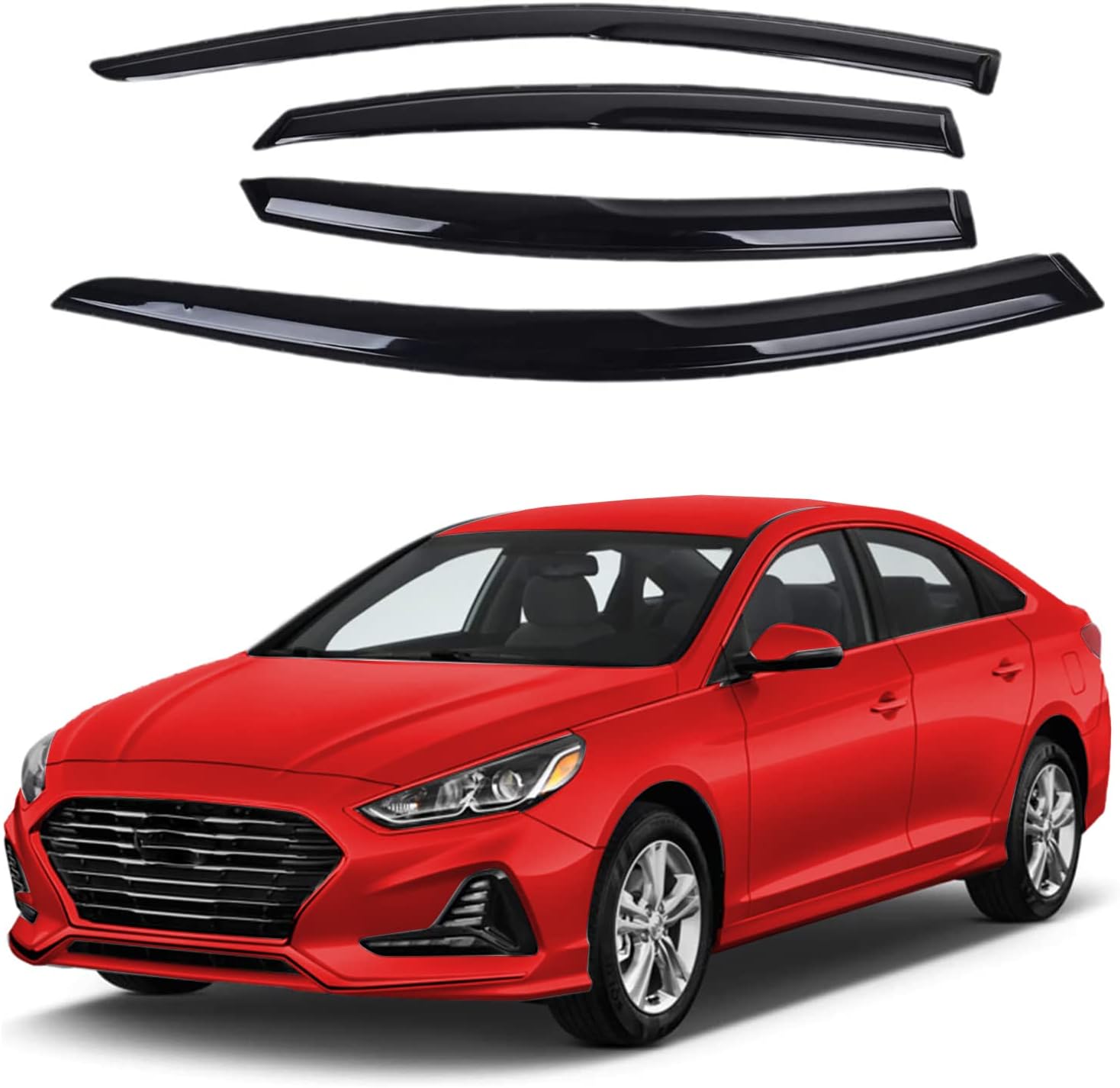 Tape-On Window Visors 4-Piece for 07-14 Chevy Tahoe/GMC Yukon Sun Rain Guard Shield Shade Smoke 94514