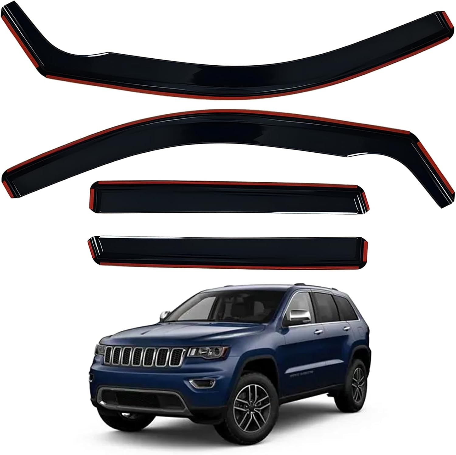 Rain Guards for 2024-2026 Toyota Tacoma Double Cab, Easy-to-Install Rain Guards for Car Window - Out-Channel Vent Visors Accessories for Truck, Side Window Wind Deflectors & Visors