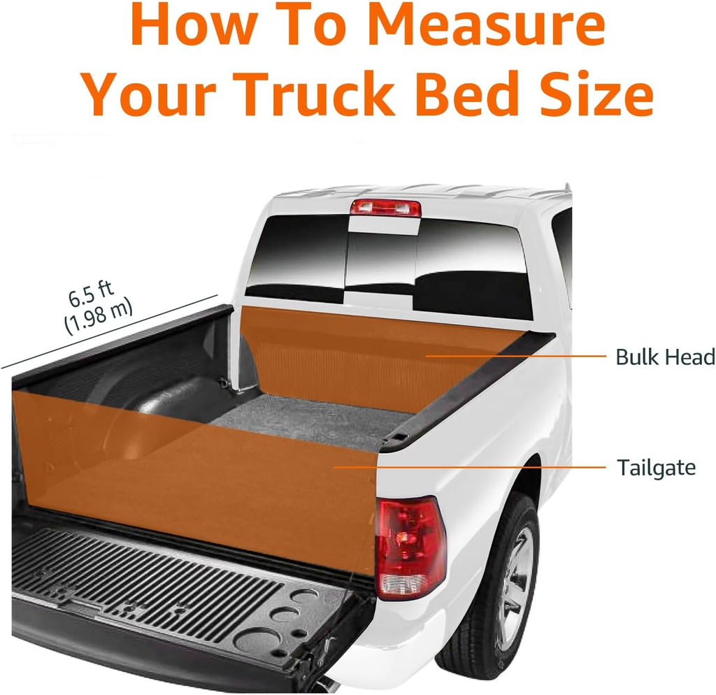 Roll-Up 6.5 feet Truck Bed Tonneau Cover for 2014-2019 Chevy Silverado, GMC Sierra 1500, 2015-2018 Silverado Sierra 2500 3500 HD, Fleetside