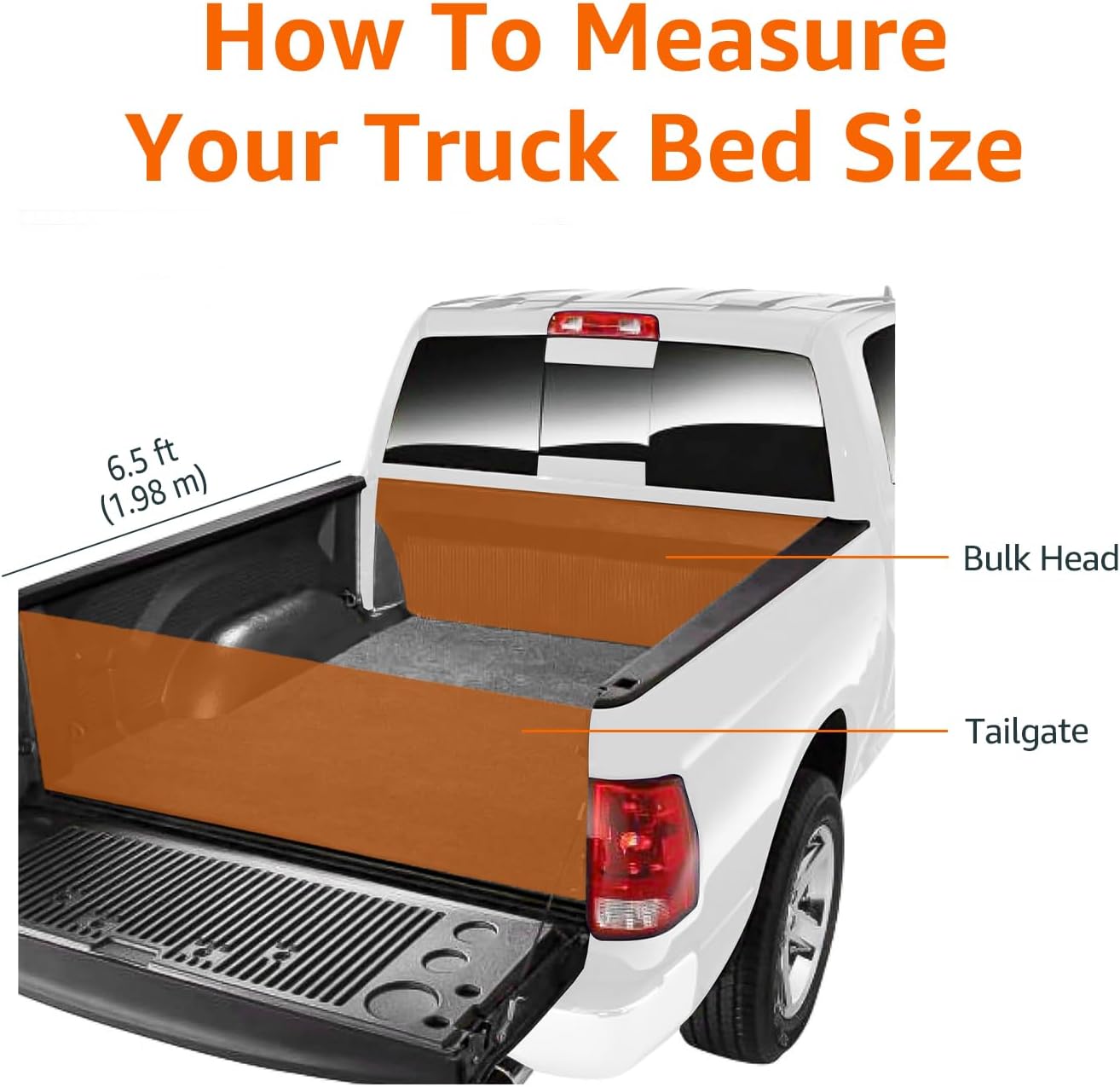 Roll-Up 6.5 feet Truck Bed Tonneau Cover for 2014-2019 Chevy Silverado, GMC Sierra 1500, 2015-2018 Silverado Sierra 2500 3500 HD, Fleetside