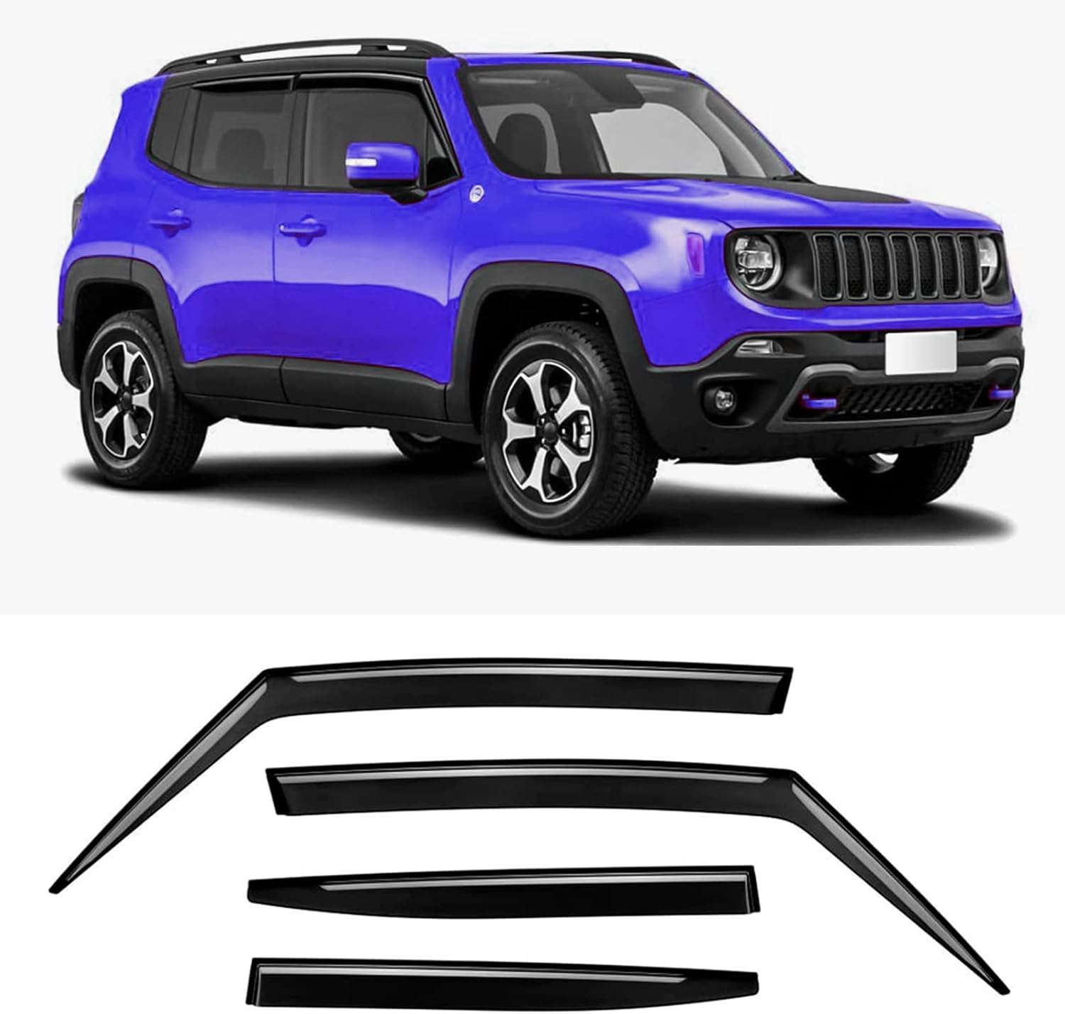 Tape-On Window Visors 4-Piece for 07-14 Chevy Tahoe/GMC Yukon Sun Rain Guard Shield Shade Smoke 94514