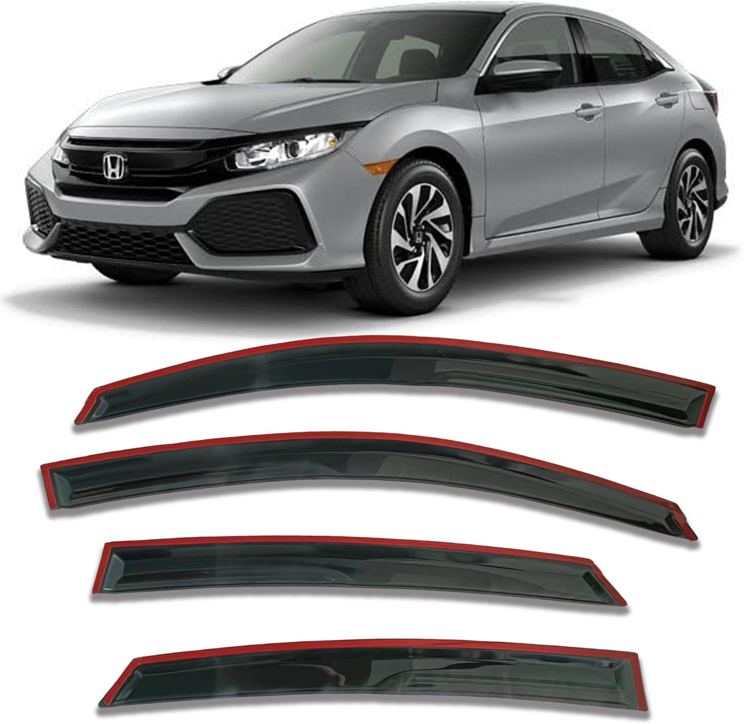 94515 Side Window Visor Rain Guards for 07-14 Chevy Silverado 1500 & GMC Sierra 1500 2500HD 3500HD Crew Cab/Avalanche/Suburban/Yukon XL Wind Deflectors Windnow Shade Vent Sun Visors 4PCS