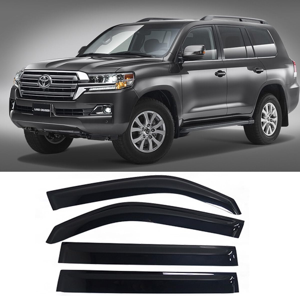 4pcs Side Window Deflectors Shade, Outside Mount Tape-On Rain Guards Set, Side Window Visors Compatible with 1993-1997 Toyota Corolla Sedan 94022