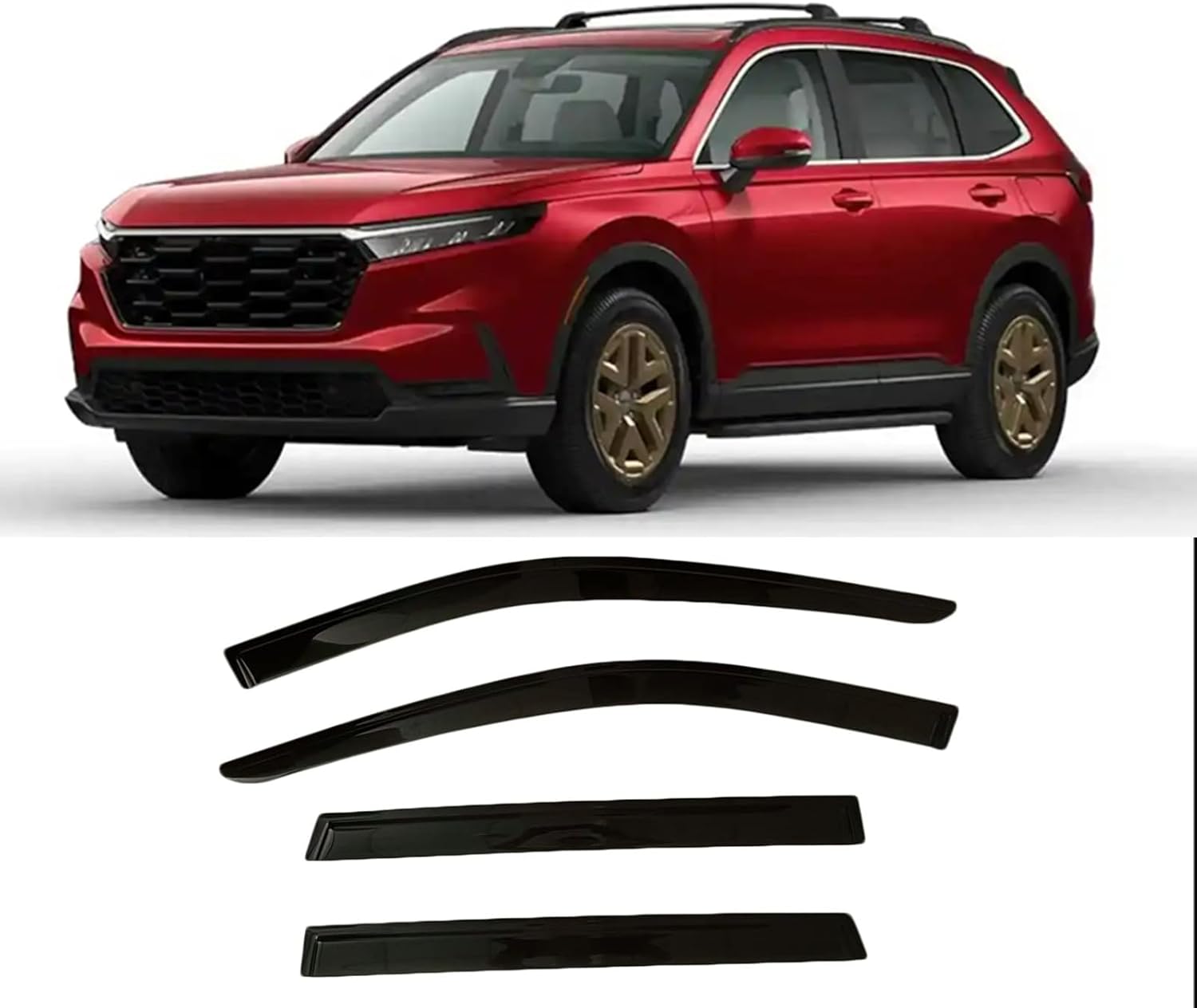 Tape-On Window Visors 4-Piece for 07-14 Chevy Tahoe/GMC Yukon Sun Rain Guard Shield Shade Smoke 94514