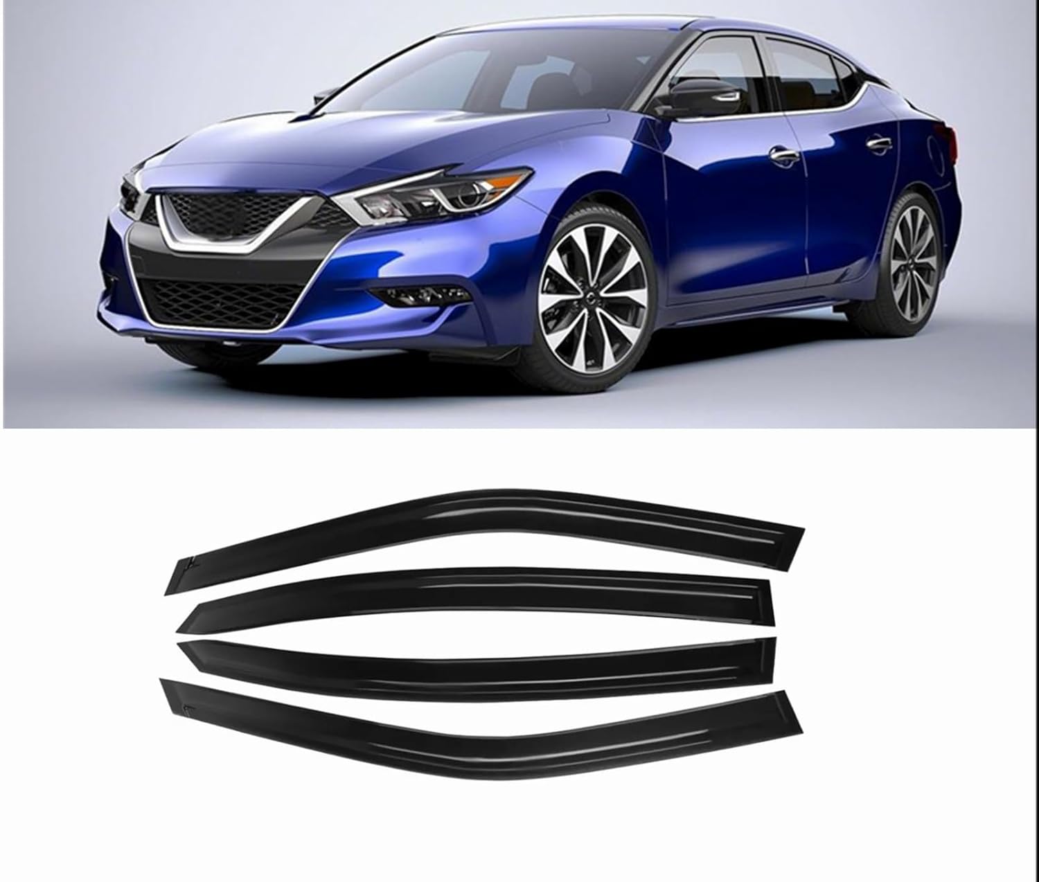 Tape-On Window Visors 4-Piece for 07-14 Chevy Tahoe/GMC Yukon Sun Rain Guard Shield Shade Smoke 94514