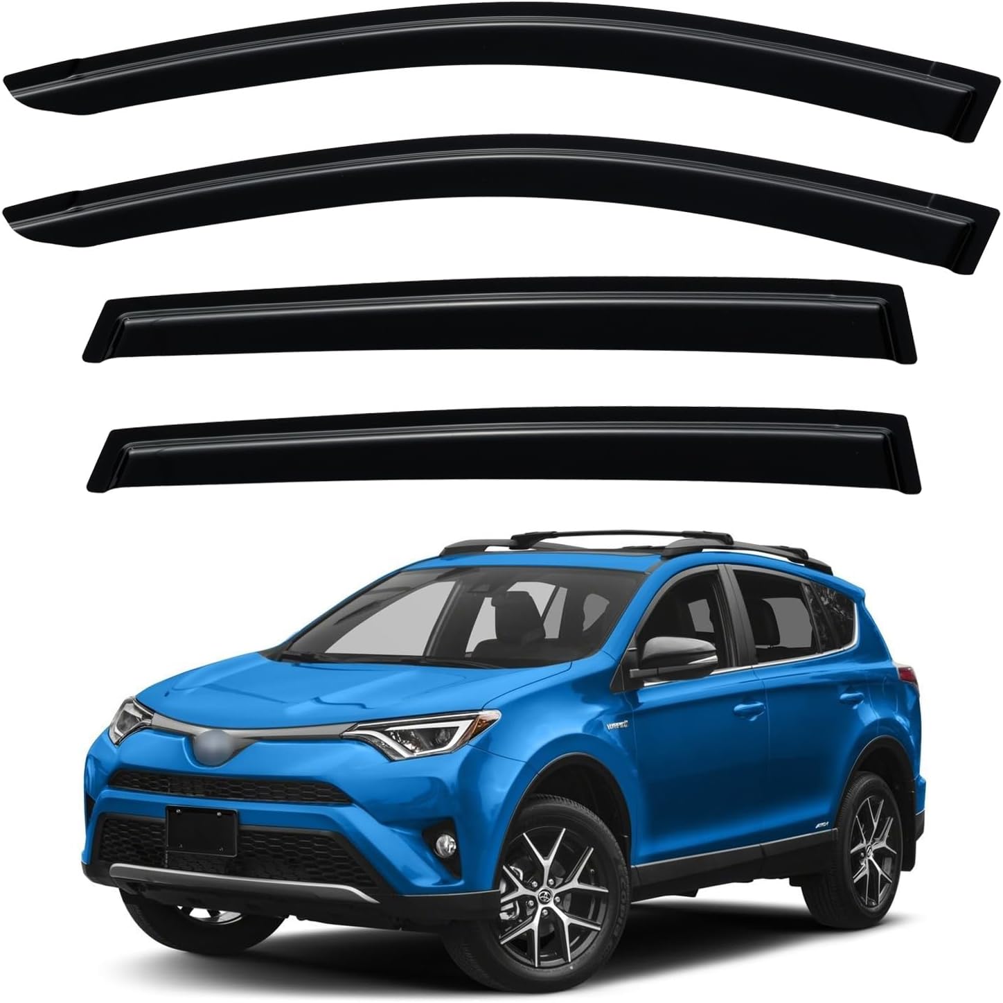 Window Visors Rain Guards for Chevy Tahoe/GMC Yukon 2000-2006, Out-Channel Window Vent Wind Deflectors Visors Shades for 2002-2006 Cadillac Escalade