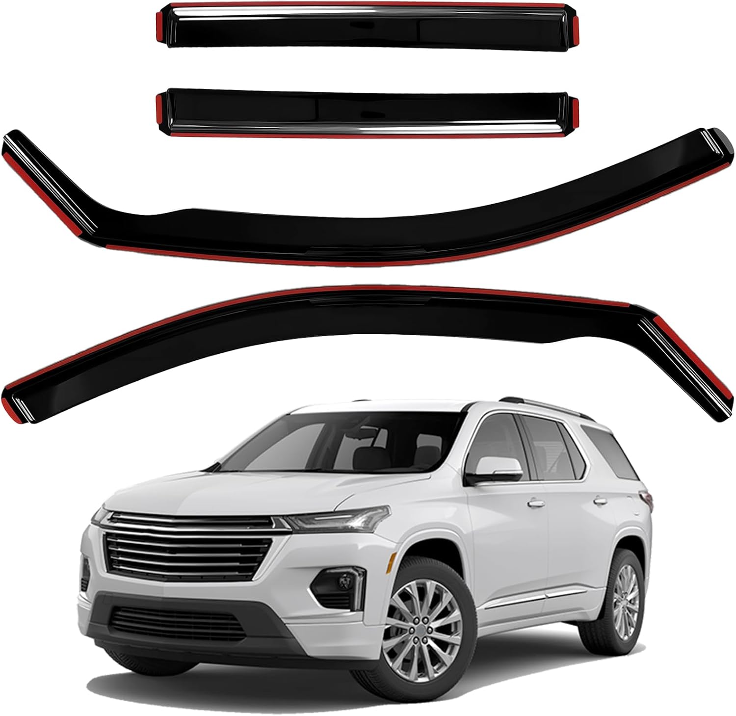 Rain Guards for 2024-2026 Toyota Tacoma Double Cab, Easy-to-Install Rain Guards for Car Window - Out-Channel Vent Visors Accessories for Truck, Side Window Wind Deflectors & Visors