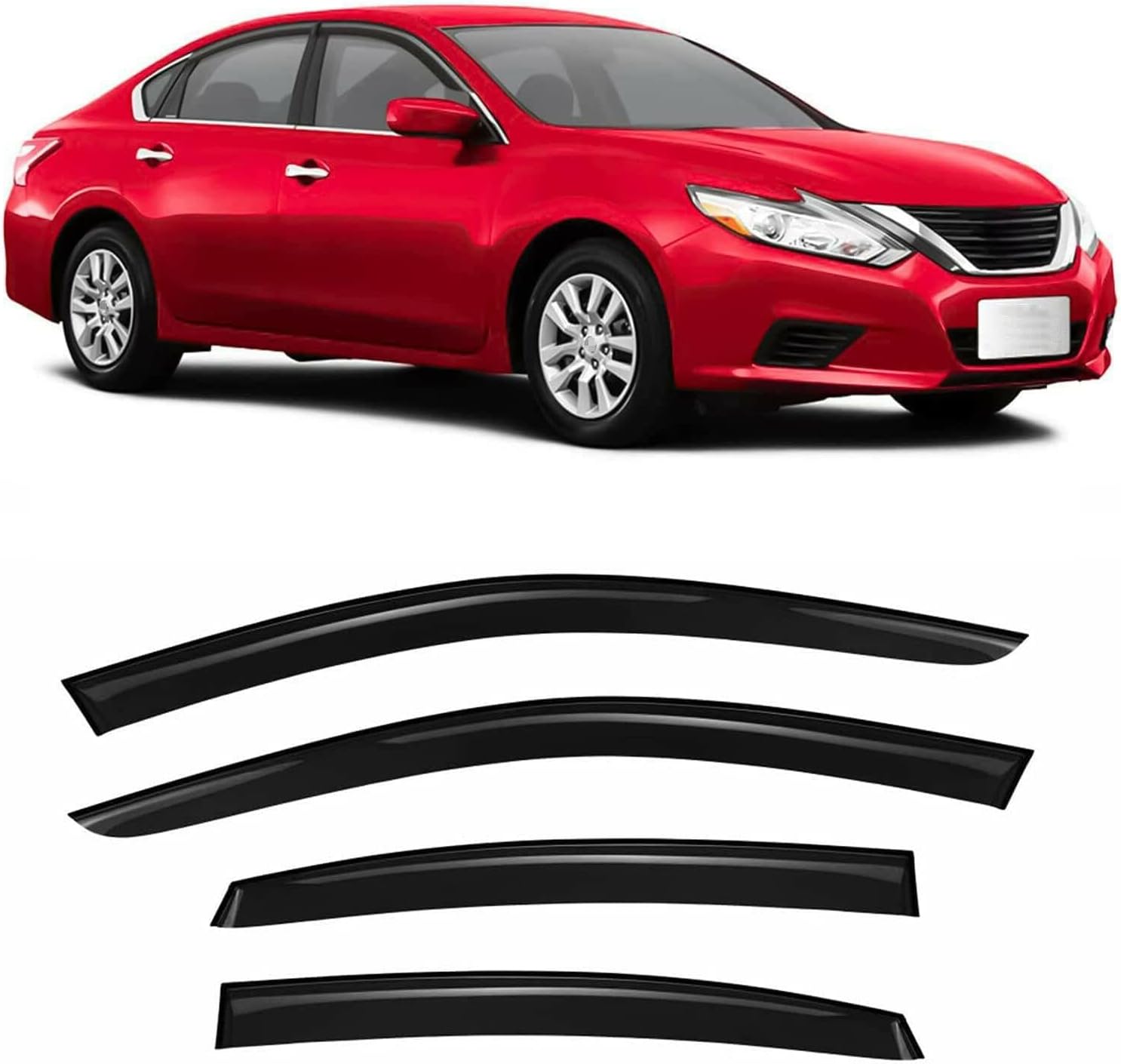 Tape-On Window Visors 4-Piece for 07-14 Chevy Tahoe/GMC Yukon Sun Rain Guard Shield Shade Smoke 94514