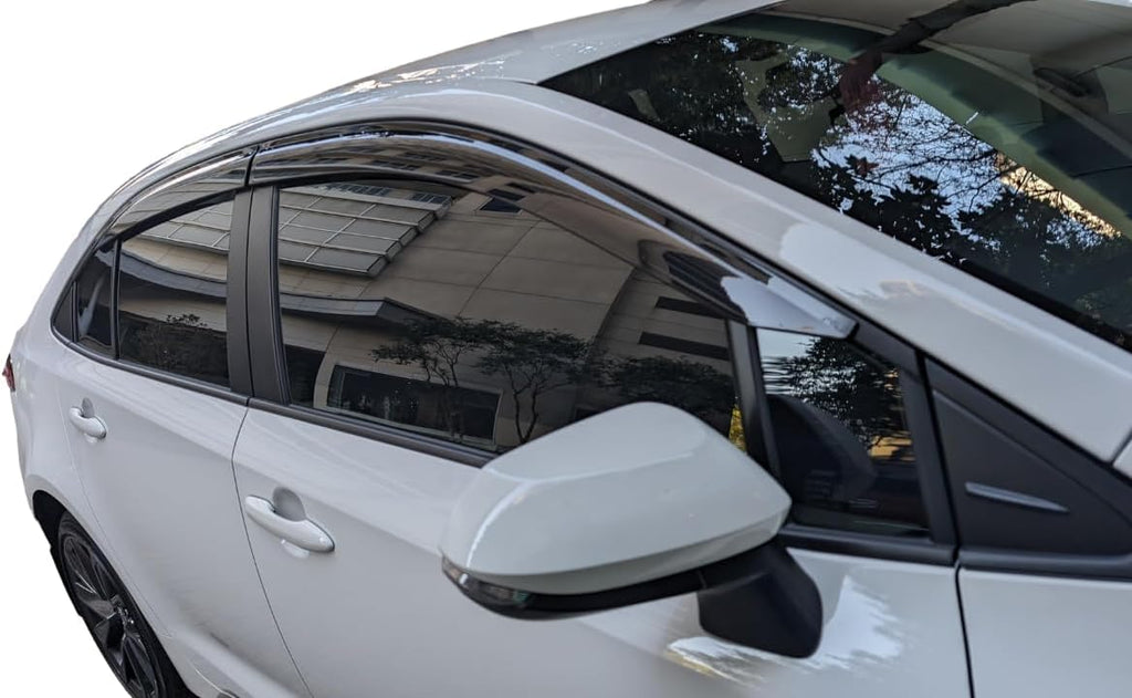2019-2026 Tape-On Side Window Visor Deflectors for Toyota Corolla Sedan L LE SE XLE XSE FX Hybrid Dark Tinted Rain Guards 2020 2021 2022 2023 2024 2025