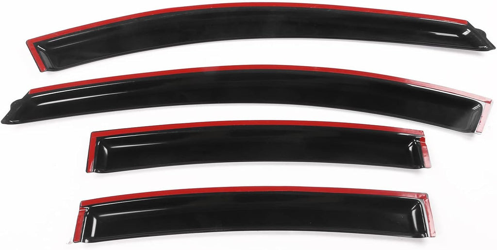 Window Visor Compatible with 2010-2015 Chevrolet Cruze 2016 Chevrolet Cruze Limited, Slim Style Acrylic Black Sun Rain Wind Guards Cover 4Pcs Set by IKON MOTORSPORTS, 2011 2012 2013 2014