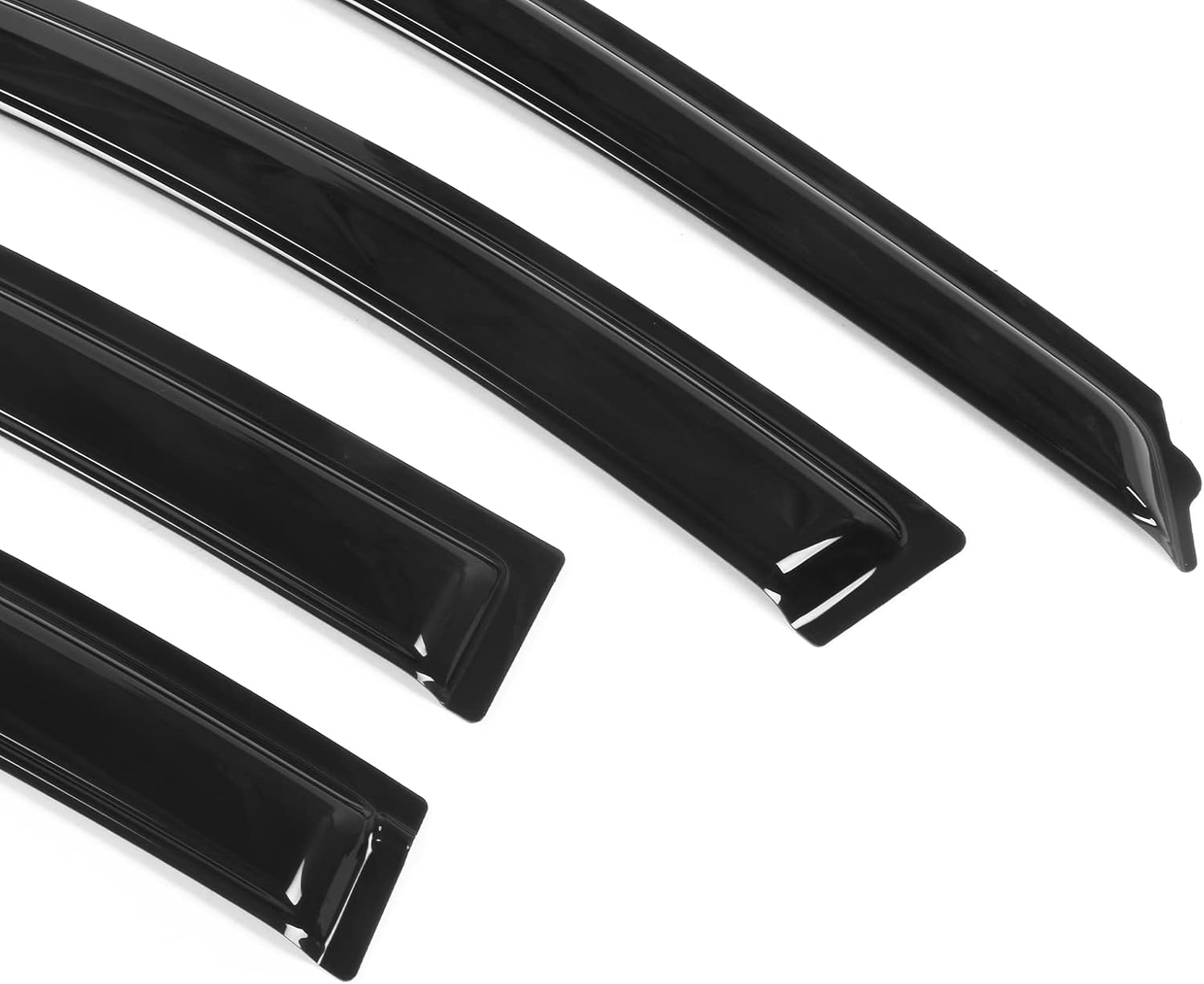 Window Visor Compatible with 2010-2015 Chevrolet Cruze 2016 Chevrolet Cruze Limited, Slim Style Acrylic Black Sun Rain Wind Guards Cover 4Pcs Set by IKON MOTORSPORTS, 2011 2012 2013 2014