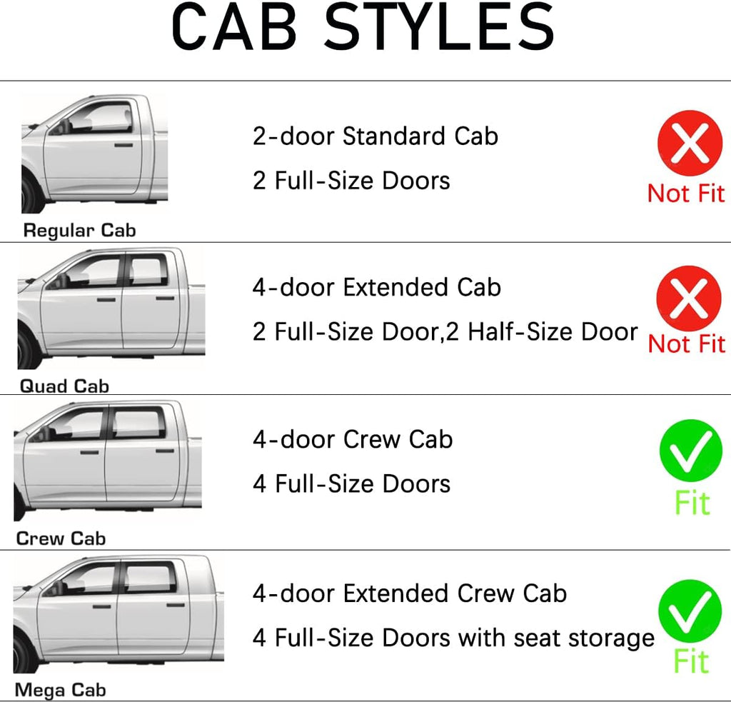 Extra Durable In-Channel Wind Deflector Visor Rain Guard, Fit 2009-2018 Dodge Ram 1500 Crew Cab, 2010-2025 Ram 2500 & 3500 Crew & Mega Cab, 2019-2024 Ram 1500 Classic Crew Cab, Smoke, 4-Pcs
