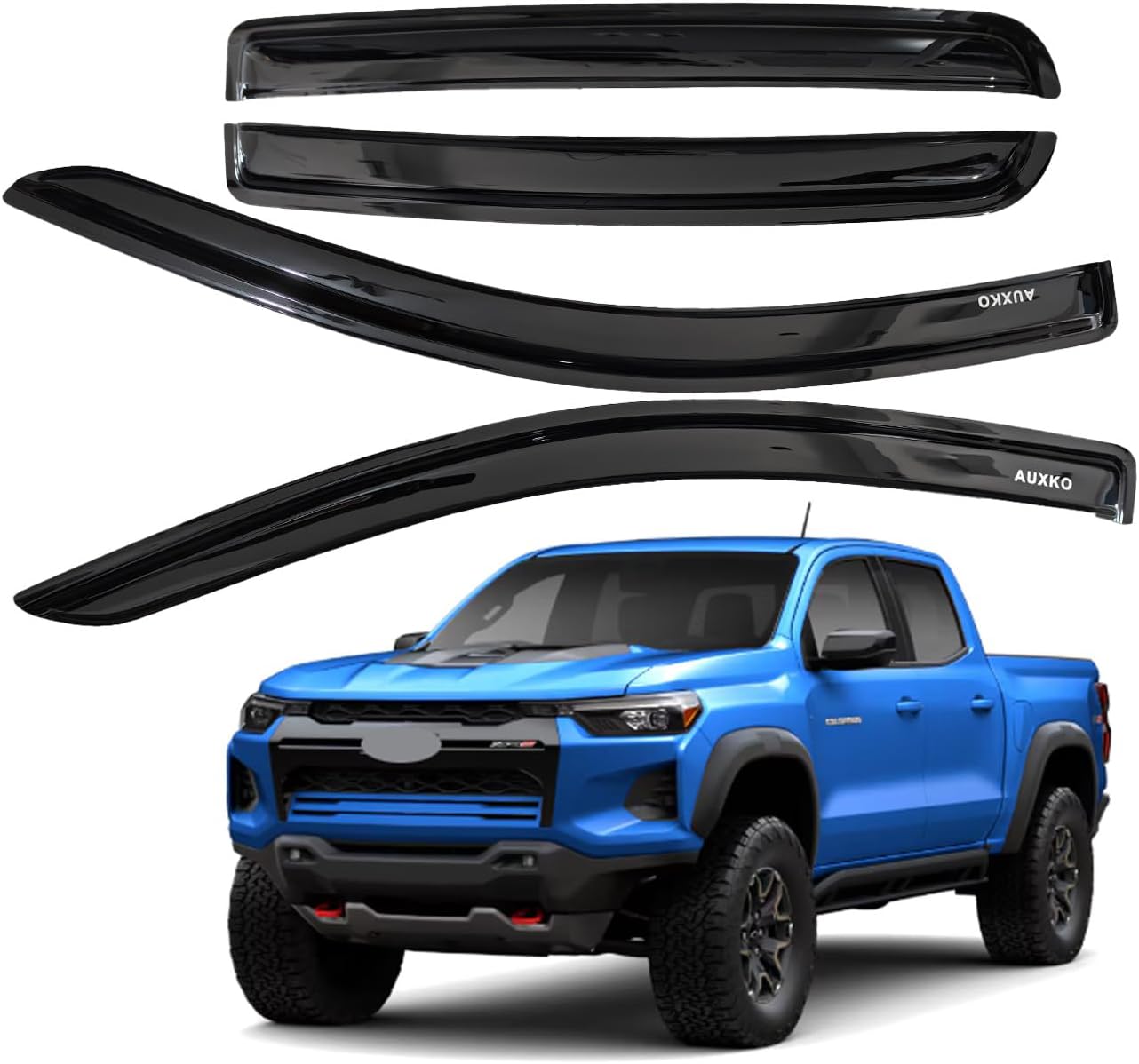Rain Guards for 2024-2026 Toyota Tacoma Double Cab, Easy-to-Install Rain Guards for Car Window - Out-Channel Vent Visors Accessories for Truck, Side Window Wind Deflectors & Visors