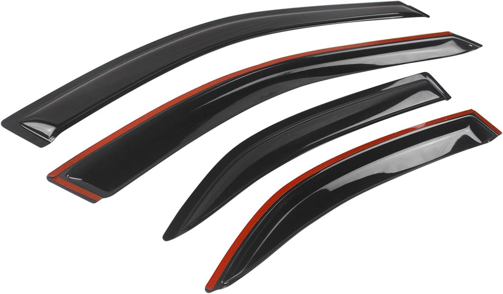 Window Visors Compatible with 2002-2006 Toyota Camry 4Dr Sedan, Slim Style Tape On- Smoke Tint Acrylic by IKON MOTORSPORTS, 2003 2004 2005