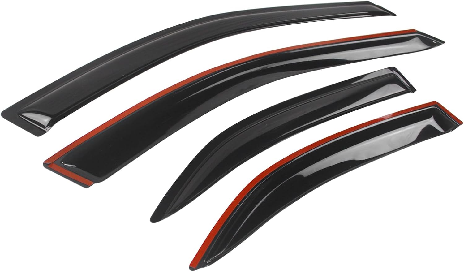 Window Visors Compatible with 2002-2006 Toyota Camry 4Dr Sedan, Slim Style Tape On- Smoke Tint Acrylic by IKON MOTORSPORTS, 2003 2004 2005