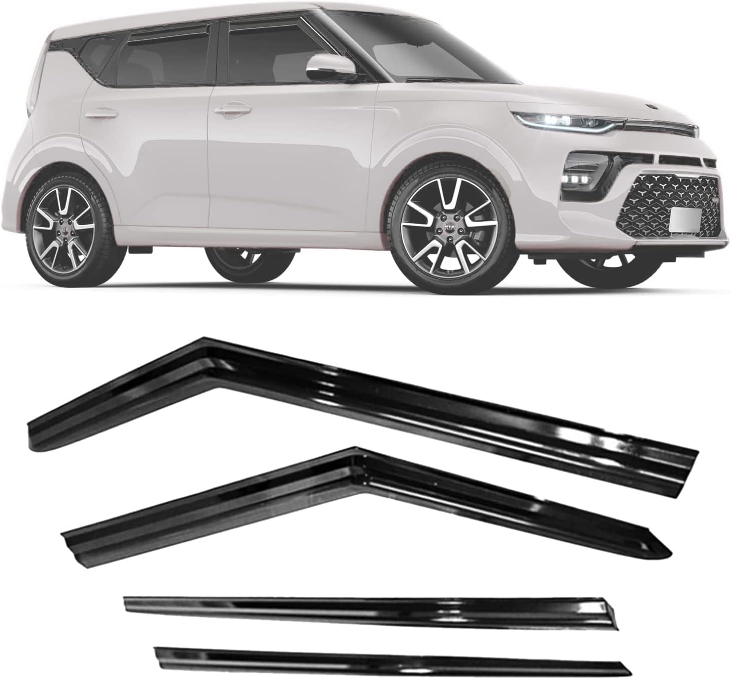 Tape-On Window Visors 4-Piece for 07-14 Chevy Tahoe/GMC Yukon Sun Rain Guard Shield Shade Smoke 94514