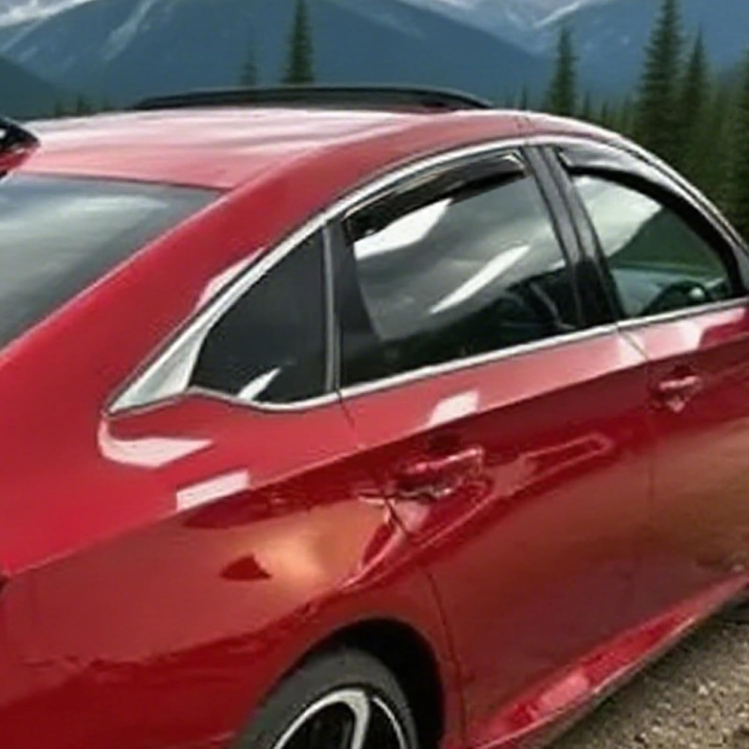 Tape On Side Window Deflectors Vent Window Visor for 2015-2018 Chevy Silverado & GMC Sierra 1500 2500HD 3500HD Double/Extended Cab Rain Guards Sun Shade 4PC-Set Truck Accessories