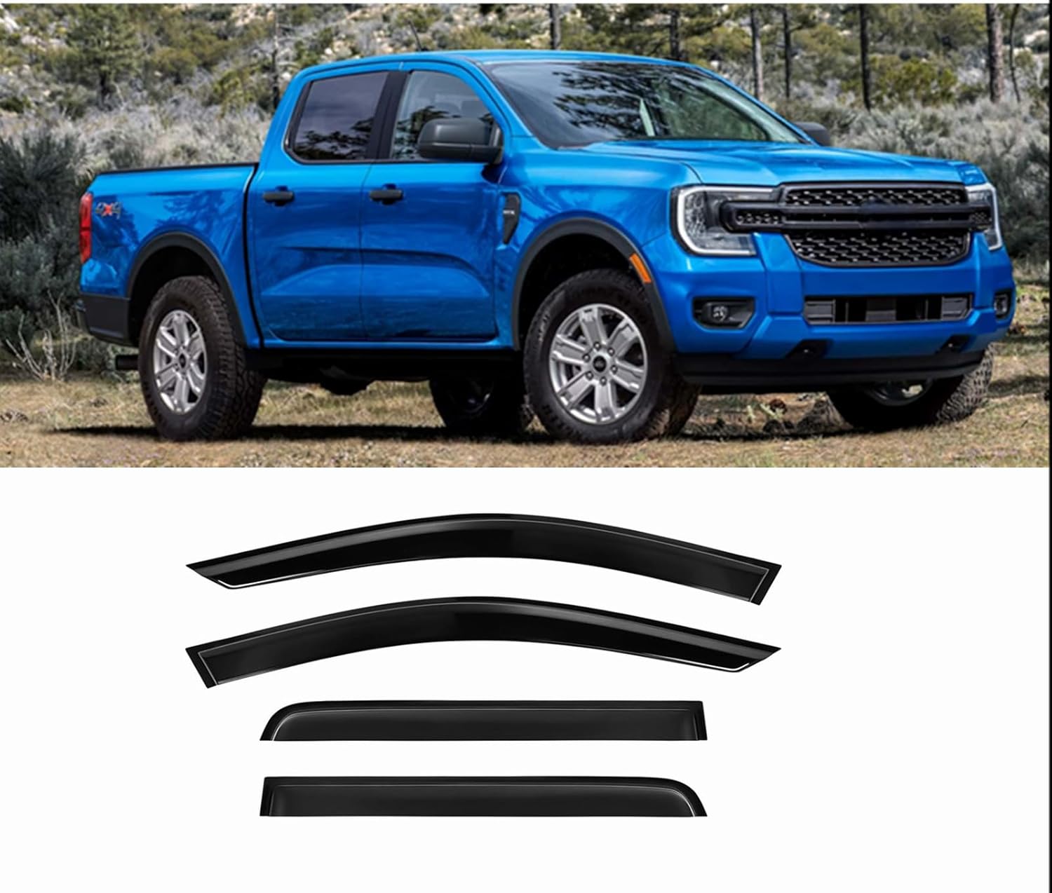 Tape-On Window Visors 4-Piece for 07-14 Chevy Tahoe/GMC Yukon Sun Rain Guard Shield Shade Smoke 94514