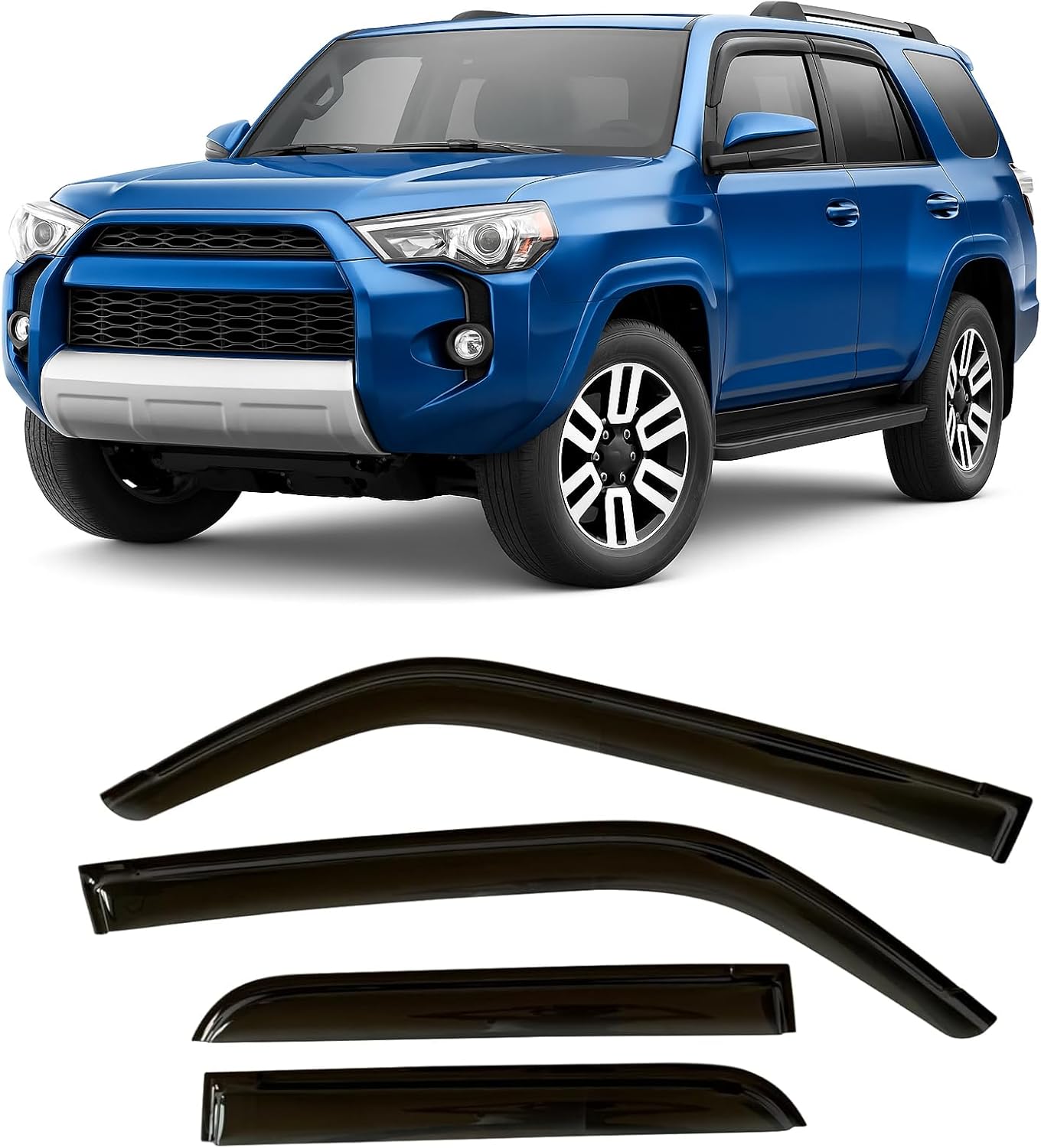 2019-2026 Tape-On Side Window Visor Deflectors for Toyota Corolla Sedan L LE SE XLE XSE FX Hybrid Dark Tinted Rain Guards 2020 2021 2022 2023 2024 2025