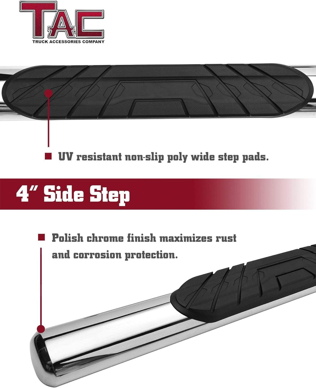 Side Steps Running Boards Fit 2019-2025 Dodge RAM 1500 Quad Cab (Exclude 2019-2024 RAM 1500 Classic) Truck Pickup 4" Oval Tube Stainless Steel Side Bars Nerf Bars Off Road Accessories 2Pcs